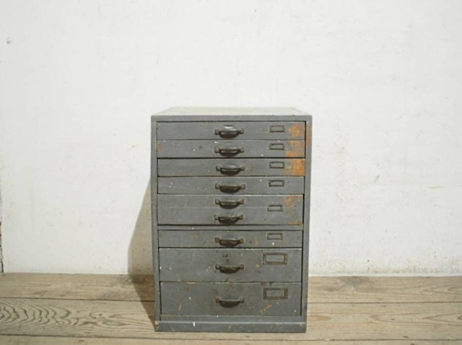 1035 ヴィンテージ 小引き出し 収納棚 シャビー 工業系 レトロ ケース
