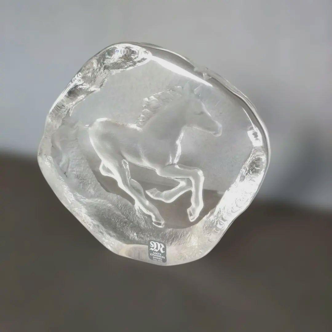 マッツジョナサン MATS JONASSON クリスタルガラス 干支 置物 馬