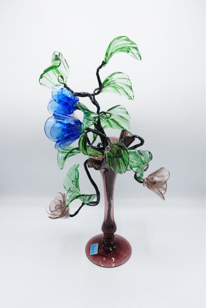 希少 琉球手づくりガラス 花瓶 薔薇 レイアウト式