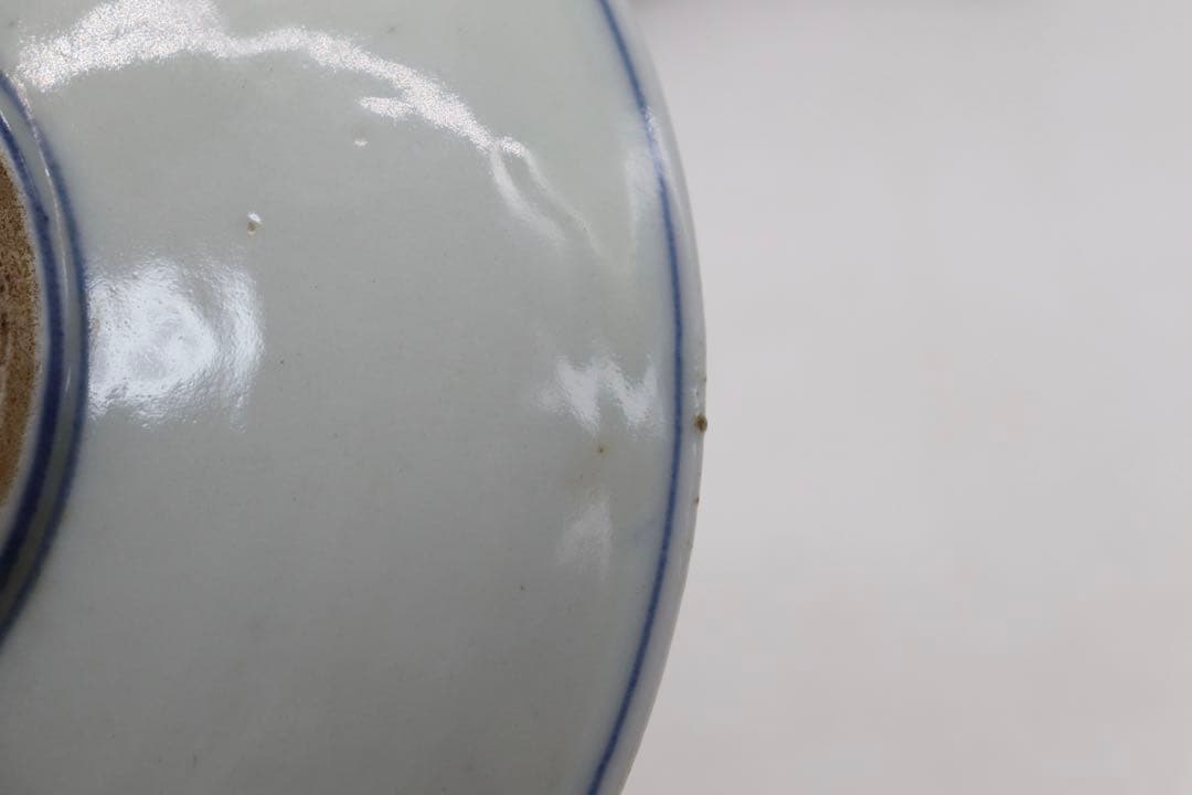 染付　仙人鹿紋皿　ペア　大明成化年製銘　送料込み0622