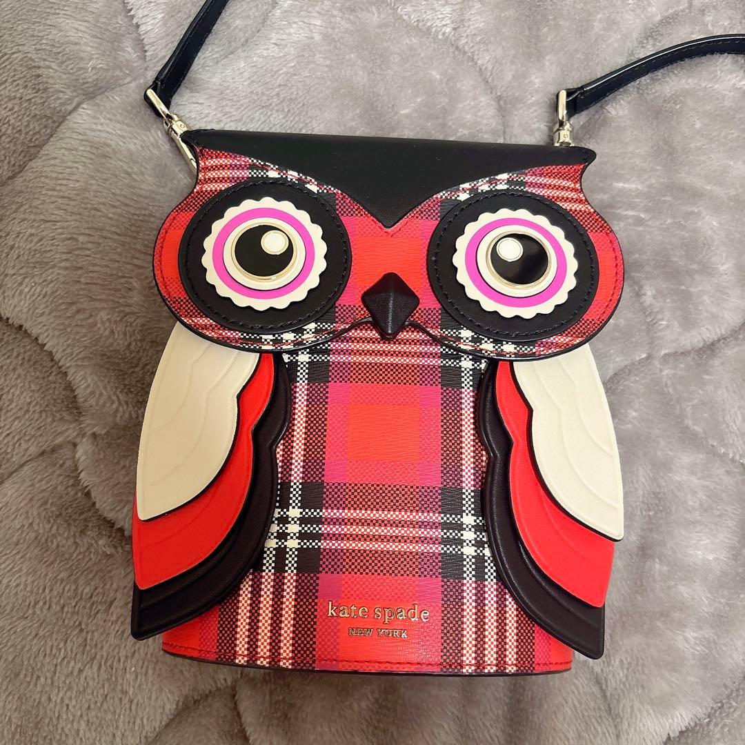 ケイトスペード　ブリンクス プレイド 3D オウル クロスボディ