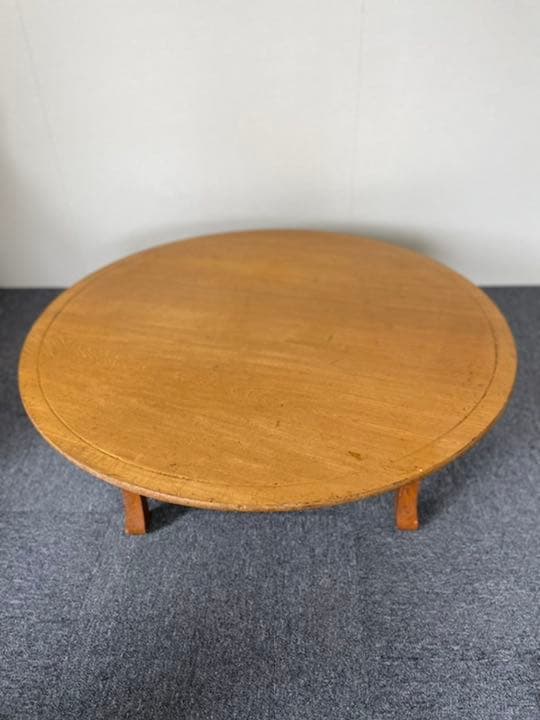 昭和の食卓 天然木 ちゃぶ台 丸テーブル 円卓 継ぎ目無し 直径 102.5㎝