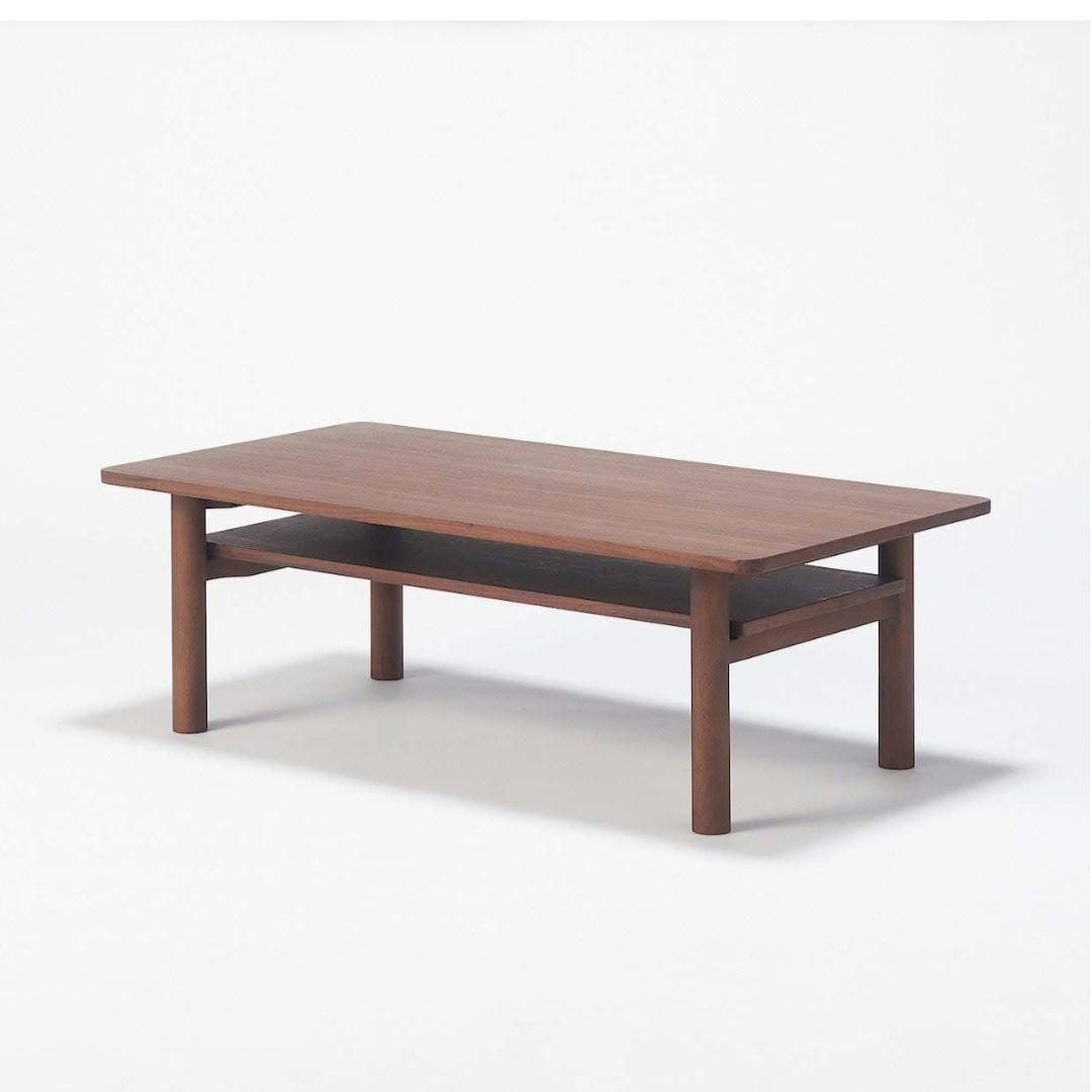 レア　廃盤品　無印良品 木製ローテーブルオーク材 　ウォルナット色