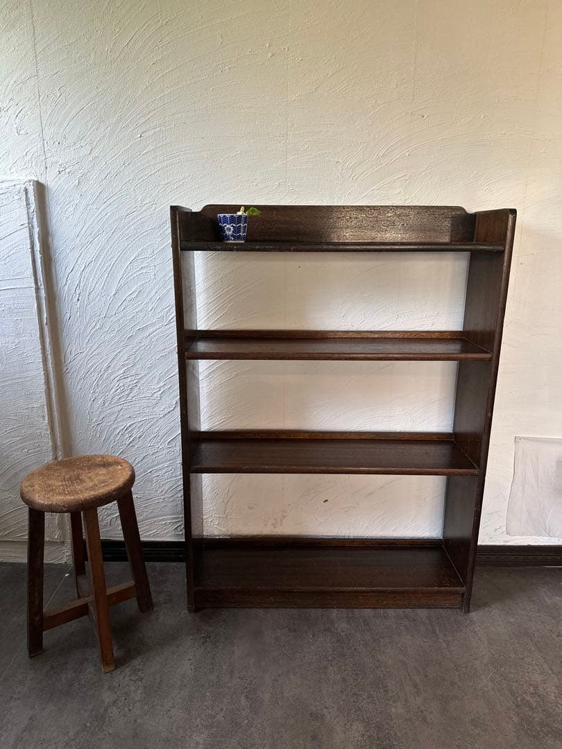 木製本棚 古道具 アンティーク マガジンラック