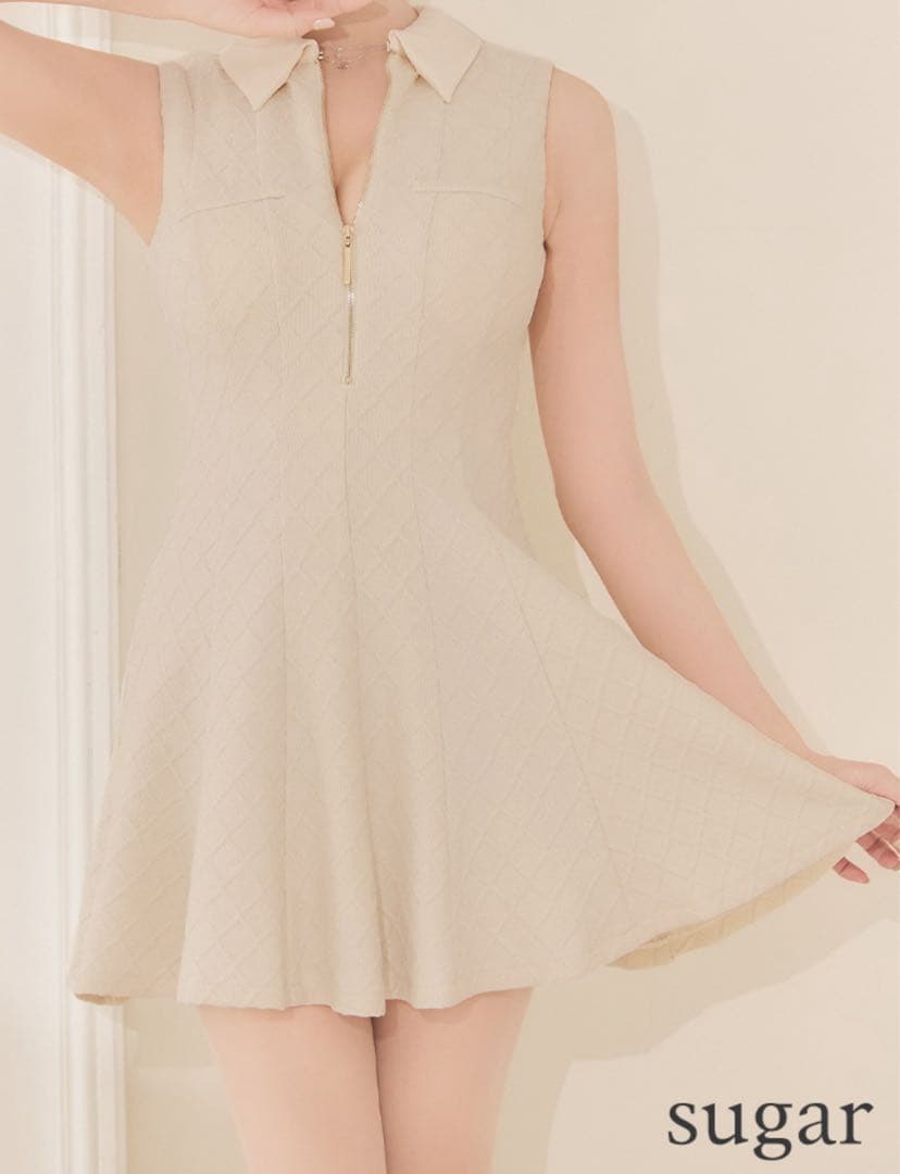 み*ん様 試着のみsugar ベージュ スリーブレスドレス