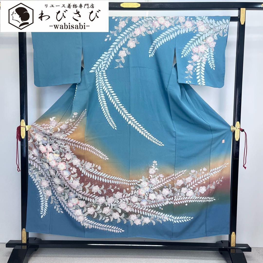 美品》正絹振袖9点フルセット【333】【身長150㎝〜160㎝の方用】