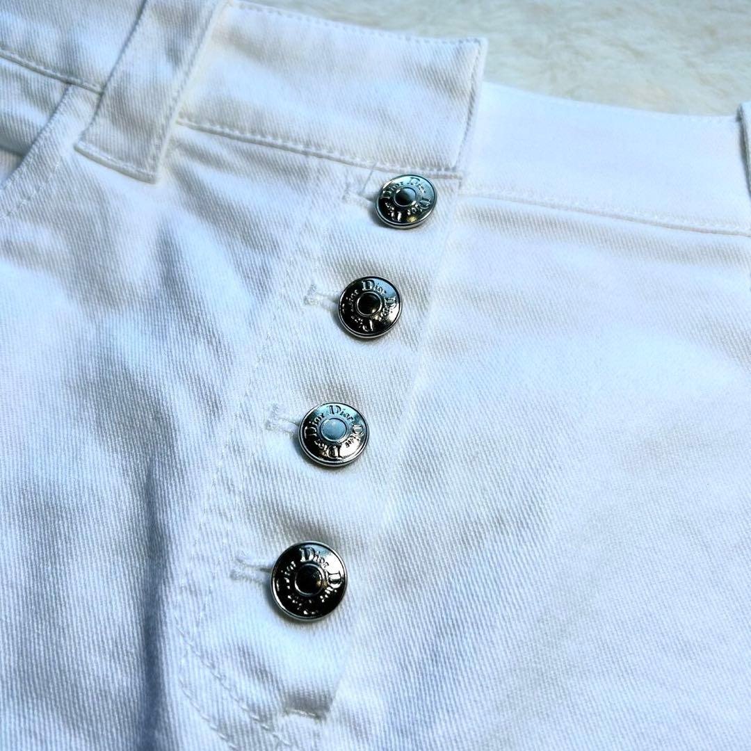 美品 ディオール タイトスカート オフホワイト デニム ビジュー y2k 38