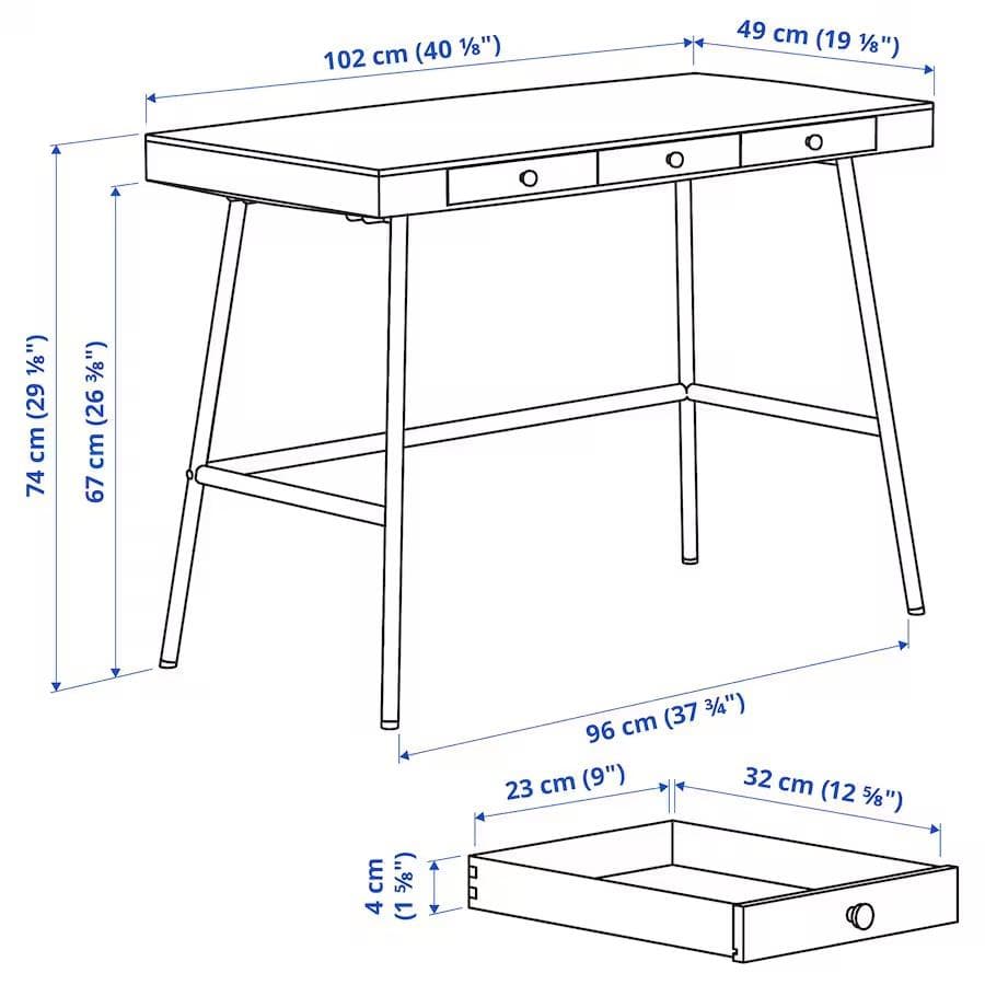 IKEA　LILLÅSEN リルオーセン　パソコンデスク　勉強机