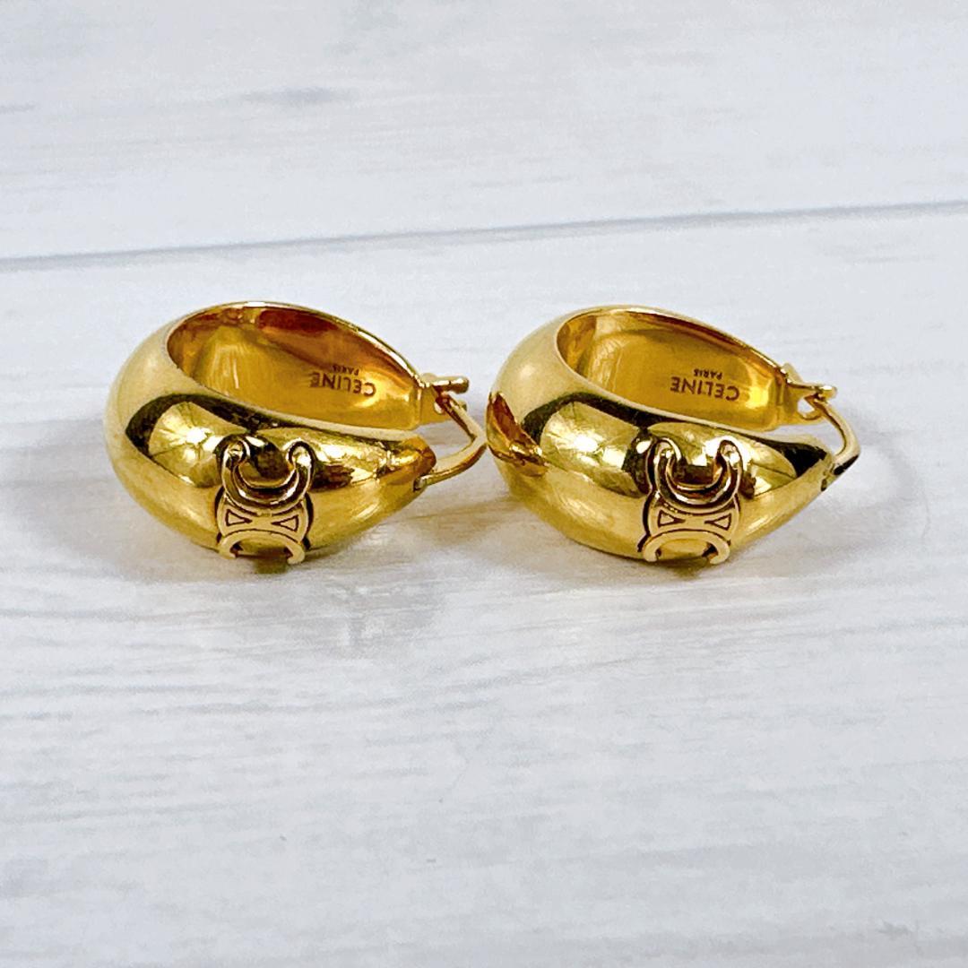 CELINE セリーヌ トリオンフ ボールドフープ ピアス金