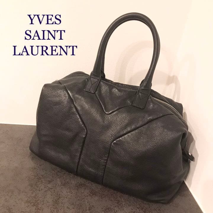 サンローラン イージー ボストン YSL ブラックレザー