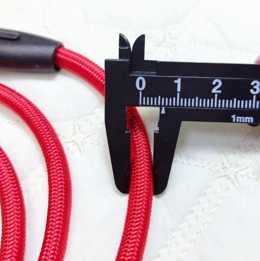 6*犬用リード 赤 首輪一体型 調節可能 レッド 1.2m ナイロン 0.6mm