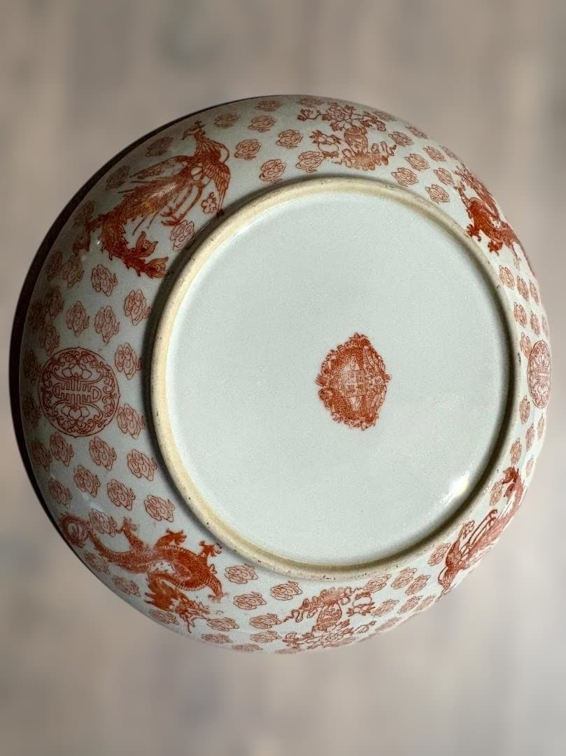 中国美術 青龍の陶器皿