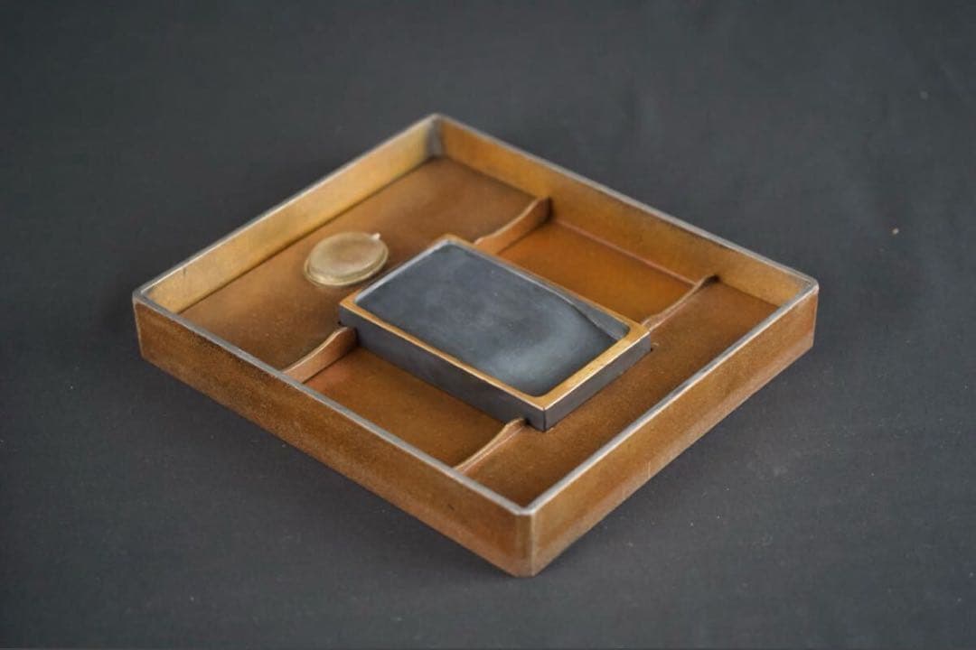 時代漆器 平安貴族蒔絵 梨地 御硯箱 共箱 極上品 旧家蔵出