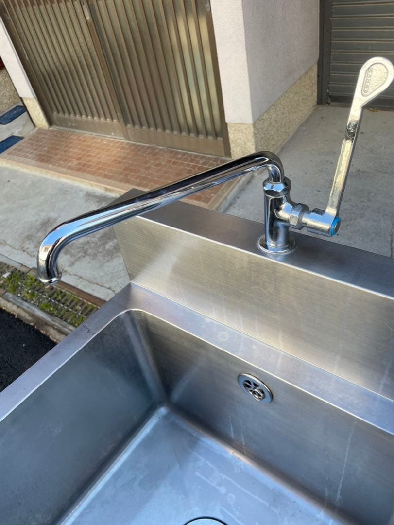 業務用 3槽シンク 3口蛇口付き 混合水栓付き 幅1500×