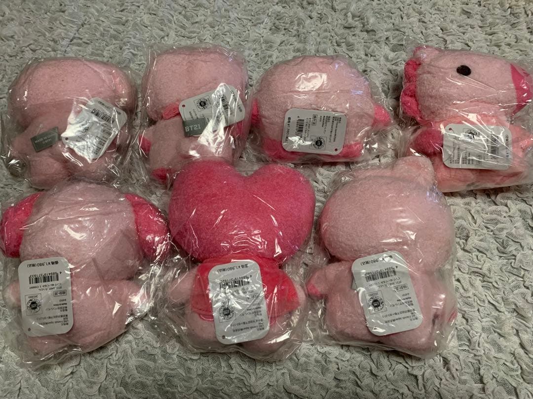 BT21 たっとん ピンク ぬいぐるみ 7体セット - アイドル快適