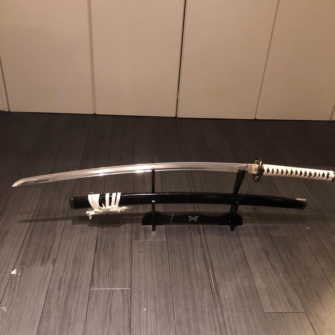 高級模造刀　樋有刀身 茶白拵え　居合刀　太刀　本格模造刀