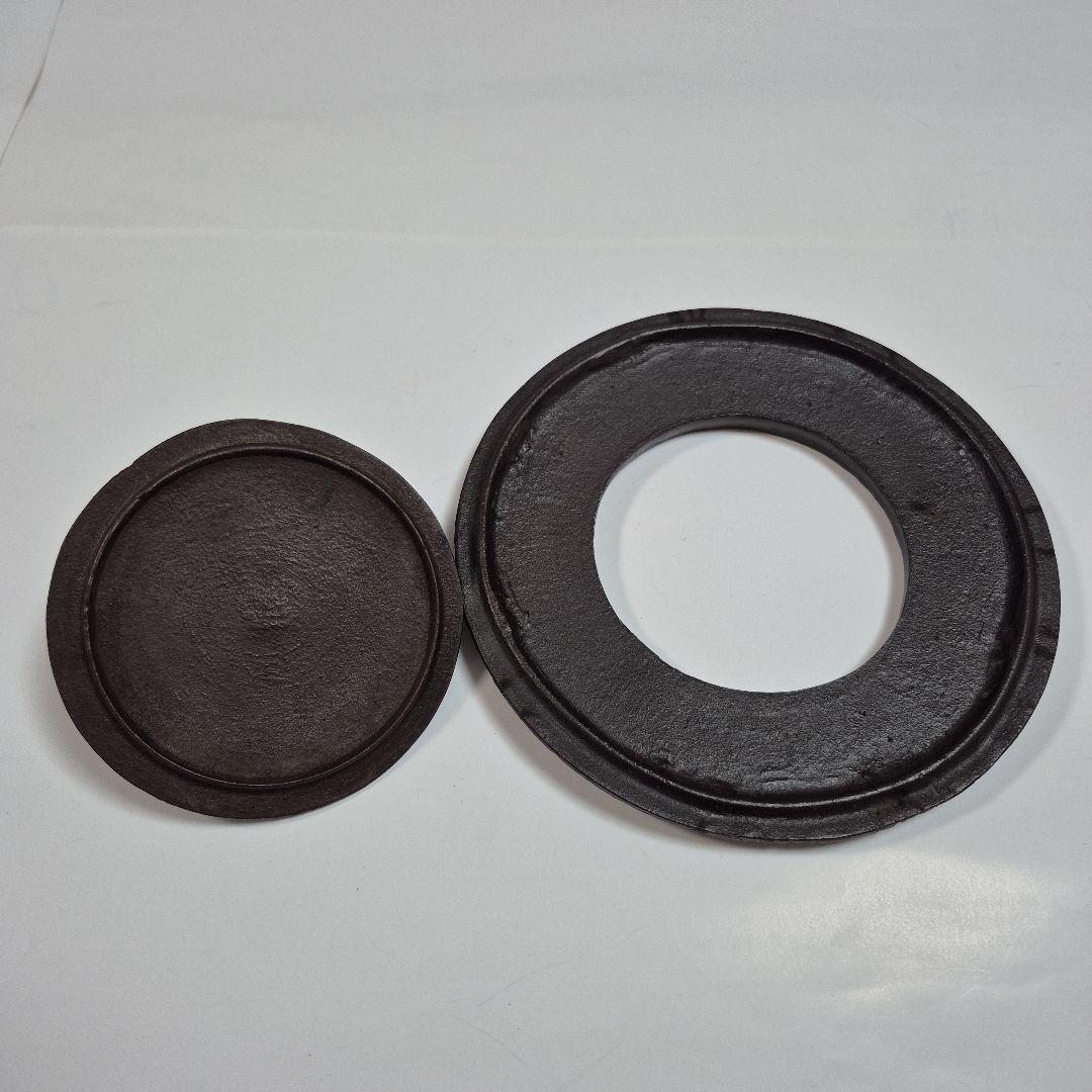 茶飯釜(釜、弦、鉄蓋、替蓋、蛇の目蓋、釜鐶) 茶道具 川邊憲一造