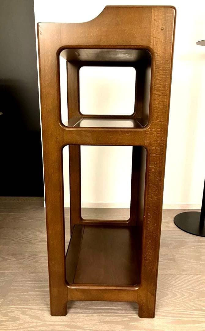 美品 オールドカリモク オープンシェルフ 花台 ナイトテーブル