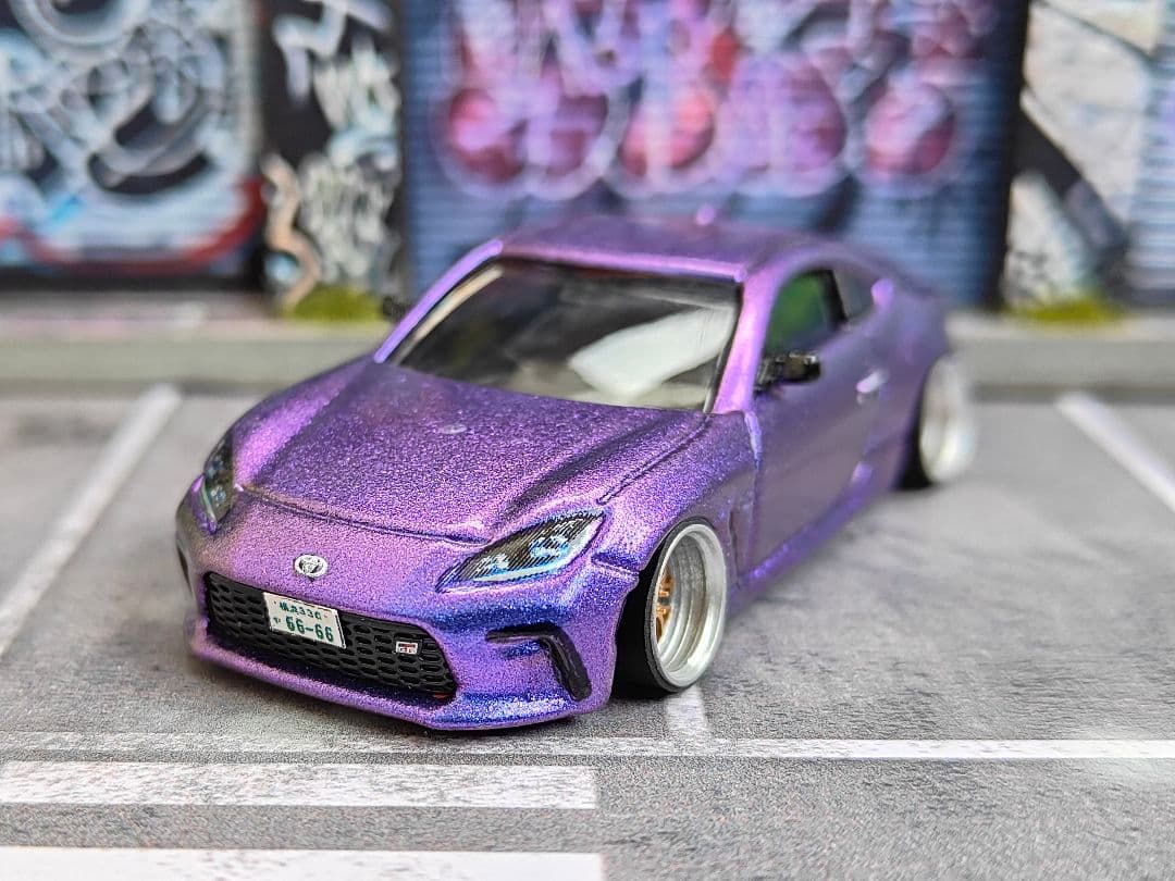 トミカ改造トヨタ GR86 ブラック全塗装品 深リムホットウィール ホット