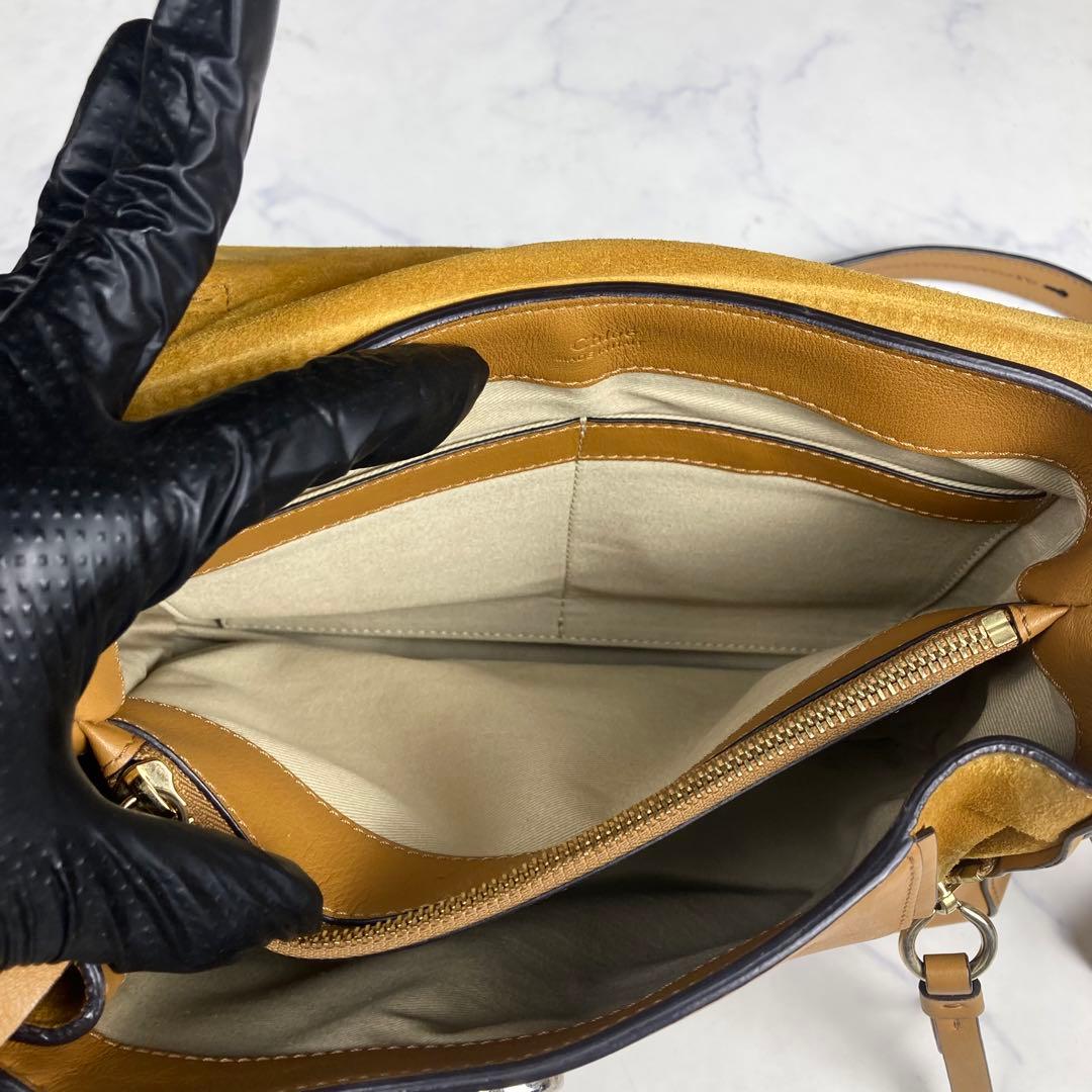 【美品】Chloe クロエ フェイデイ ハンドバック 2way レザー キャメル