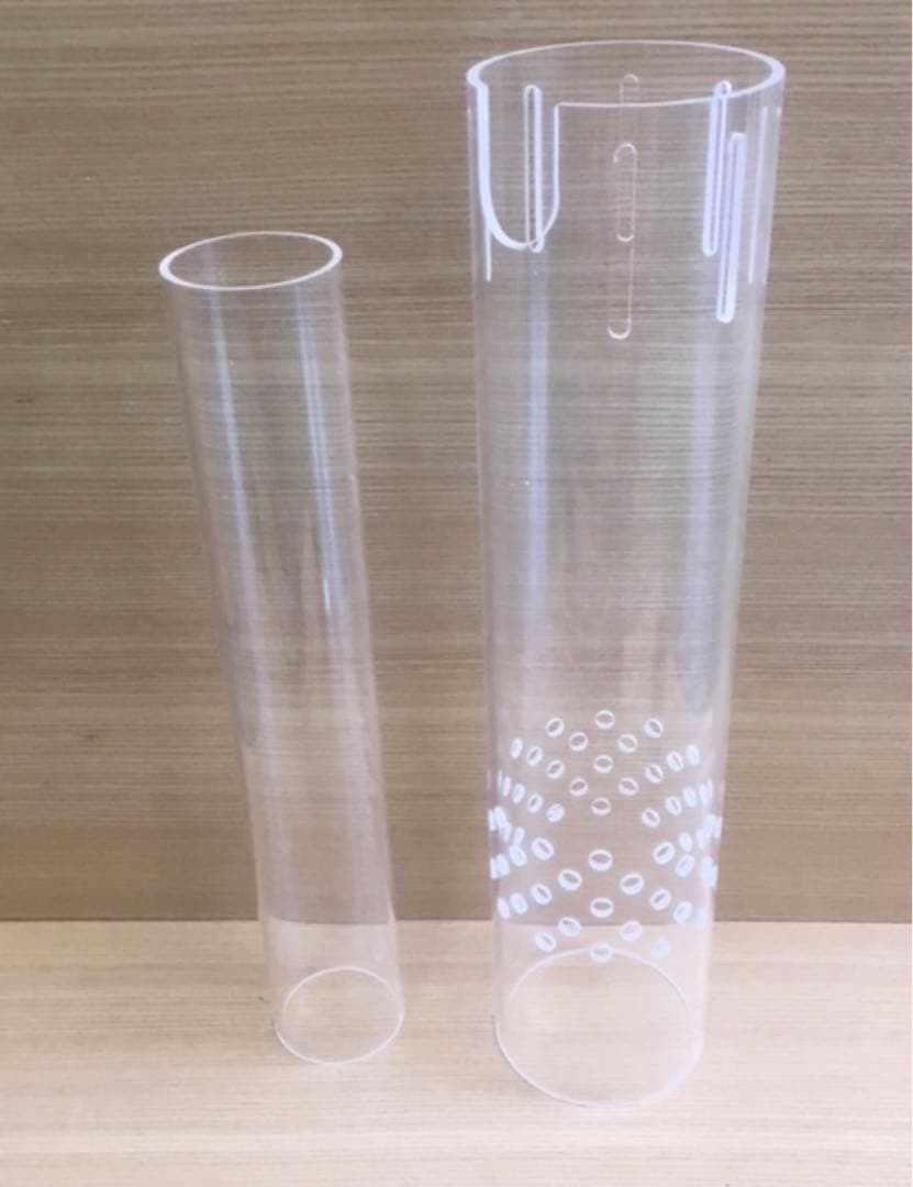 アクリル水槽オーバーフロー加工用 台座＋アクリル三重管セッ