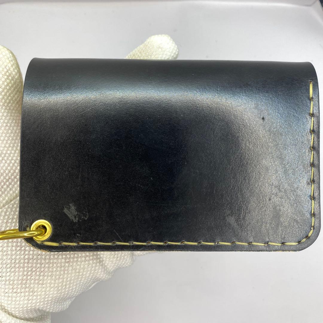 極厚 無骨 お札折らずに収納できる無骨な手染めミドルトラッカーウォレット BTW