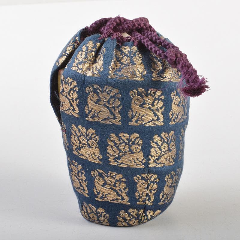 薩摩焼 苗代川焼 荒木幹二郎造 苗代川そば釉 茶入 仕覆付