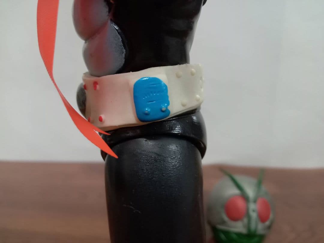 【美品完品】旧バンダイ　仮面ライダー　1号　面取れ　マスク取れ　ソフビ