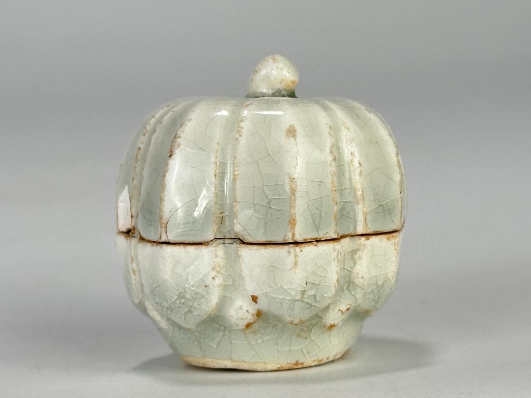 中国美術 宋時代 青白磁 影青 瓜形香合 蓋物 茶道具 時代 唐物