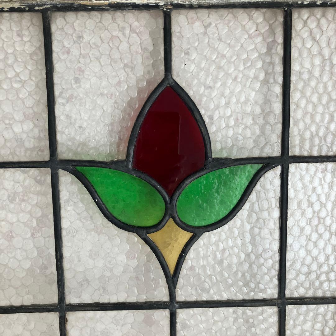 アンティークステンドグラス＊レトロビンテージ古い飾り窓ガラス