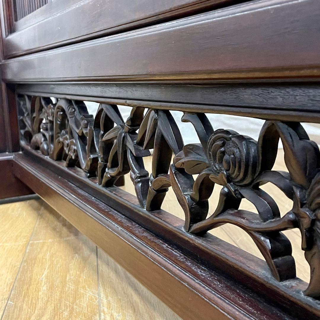 唐木指物 透し彫り 紫檀衝立｜唐木指物 透し彫り 紫檀衝立 空間