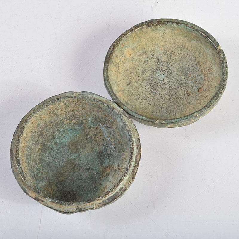 中国 明時代 青銅 龍模様 香合 時代箱付 V R9348