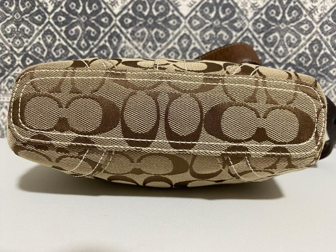 【美品】COACH コーチ シグネチャー ショルダーバッグ 斜め掛けかばん 茶色