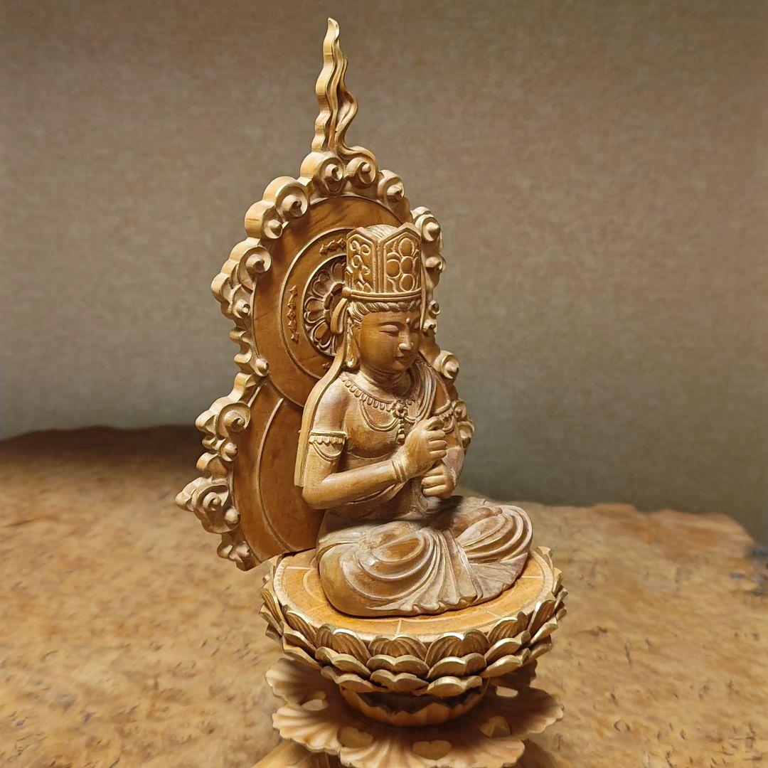 仏教美術 喜雲作 大日如来坐像33cm金彩時代木製仏像寺院漆