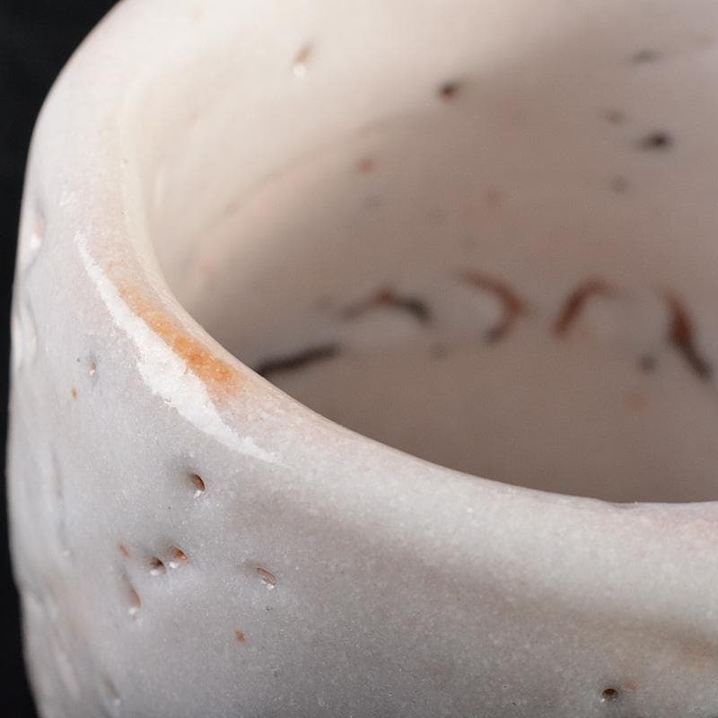 茶道具 加藤唐九郎 一無斎（一ム斎）作 志野 ぐい呑み 共布共箱 V