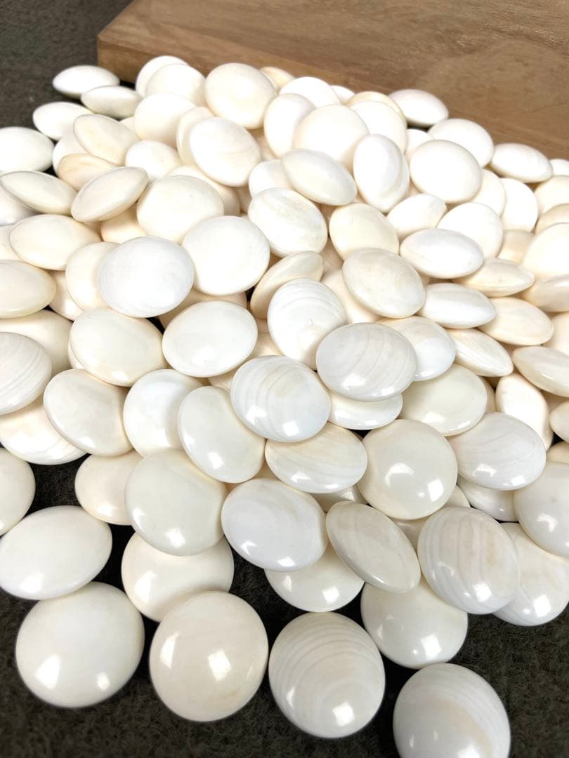 囲碁 蛤碁石 那智黒石 34号 35号 碁石 碁笥 桐箱 セット