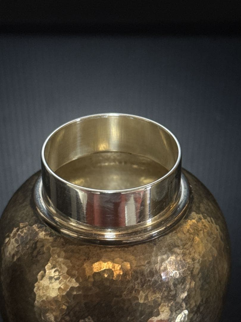 極上 純銀 槌目 二重口蓋 棗型 茶入 茶壷 茶道具 桐箱付の通販はau PAY