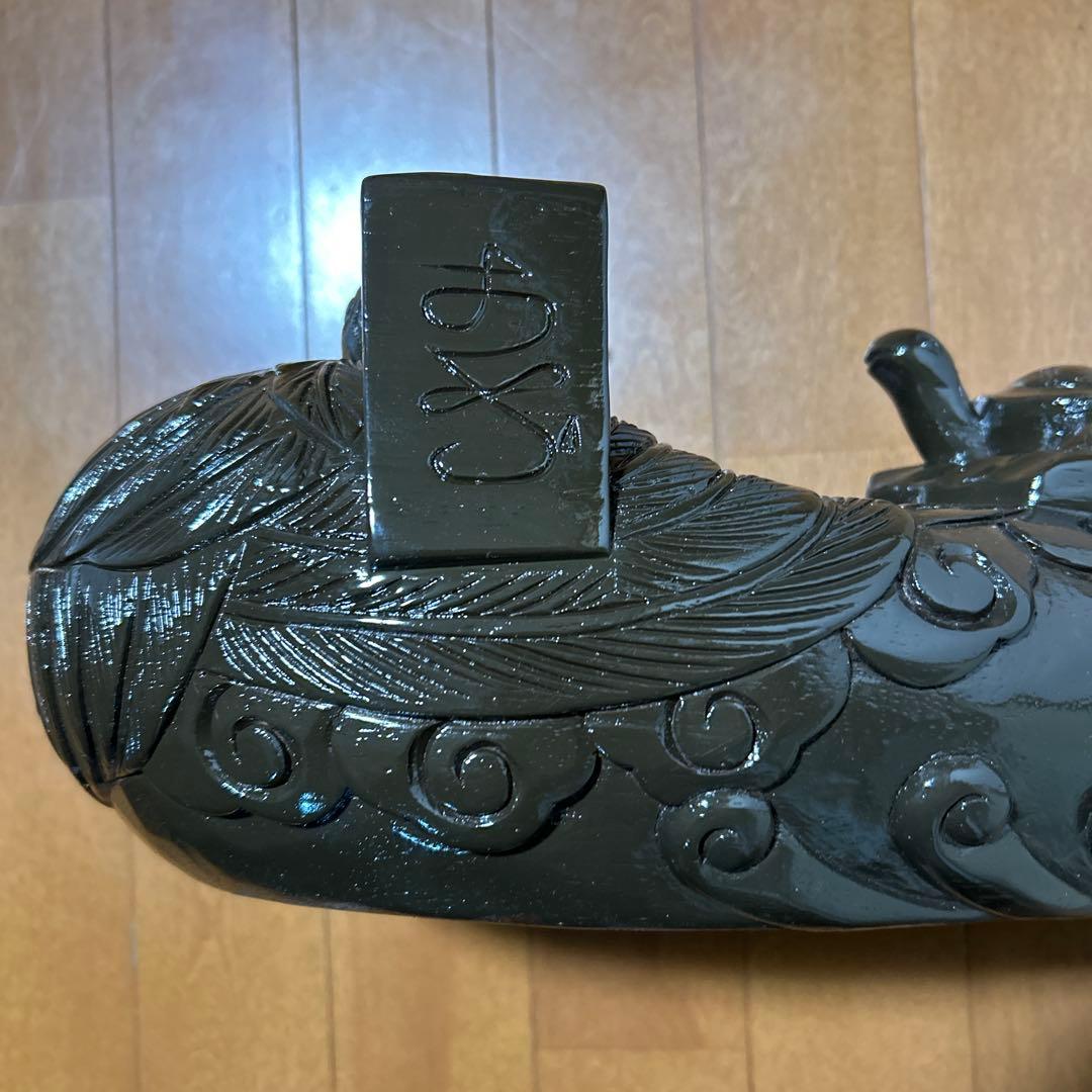 木彫 一刀彫 縁起物 墨壺 龍・鶴・亀 美術品・アンティーク・コレクション