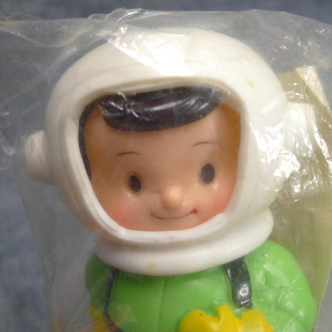 y551□こくぎん こくちゃん ソフビ 貯金箱 國民相互銀行◇宇宙飛行士