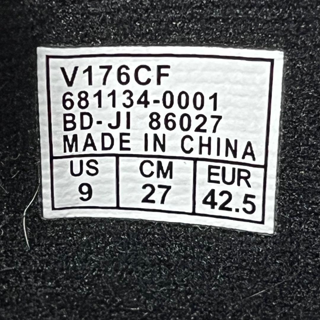 重厚レザーモカ2アイレットシルエットVANSV176CFブラック27cm