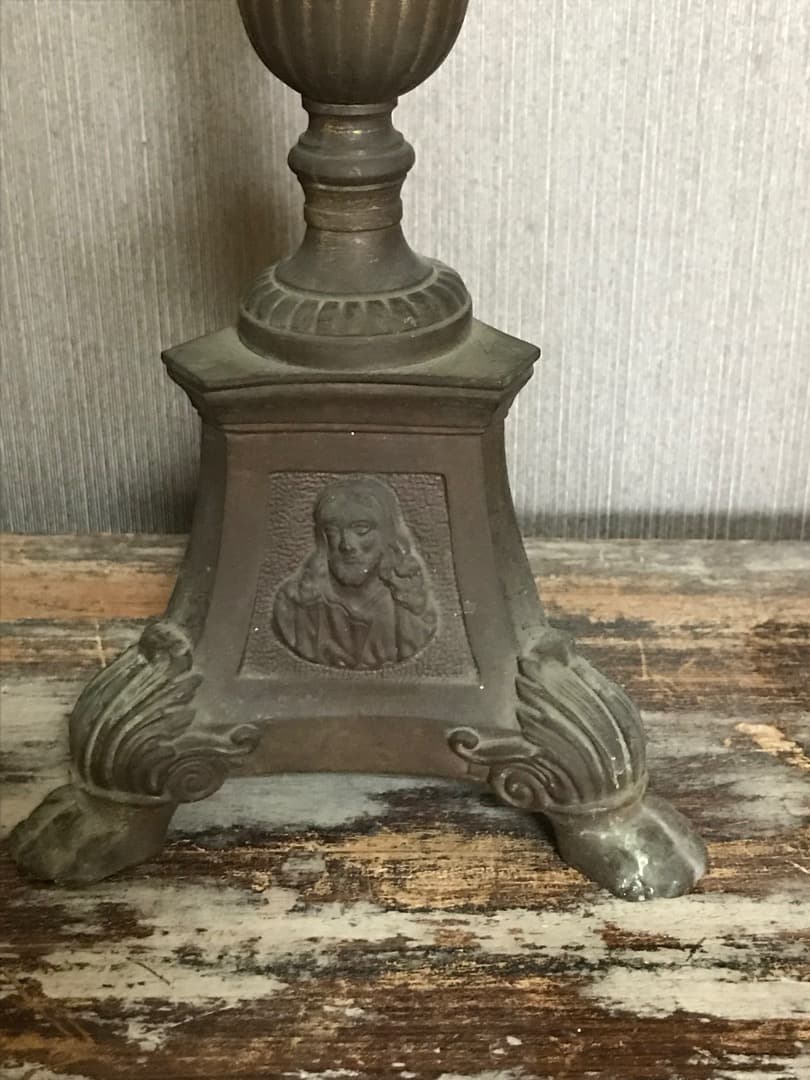 フランス アンティーク ブロンズ キャンドルスタンド 燭台 ペア