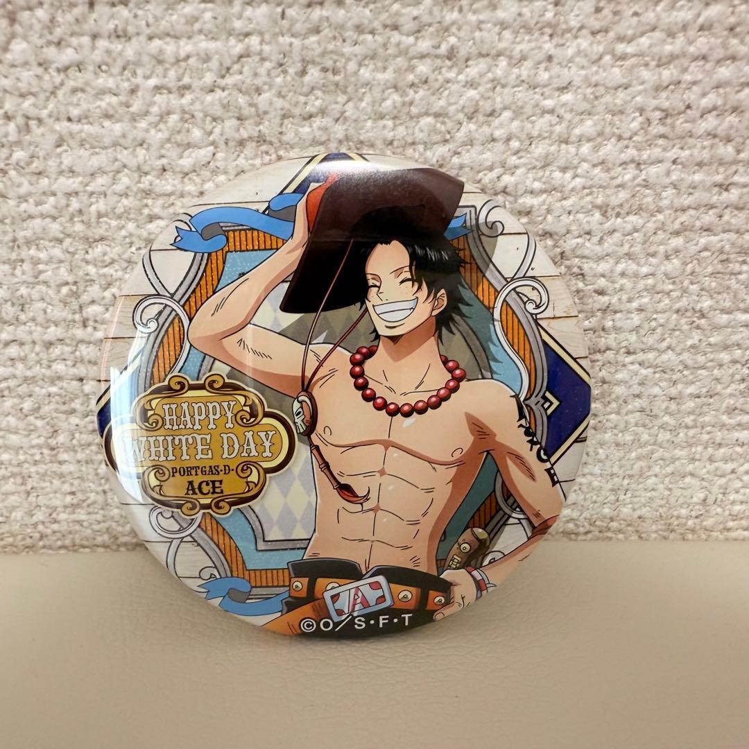 ONE PIECE ワンピース 輩缶バッジ ホワイトデー ポートガス・D・エース