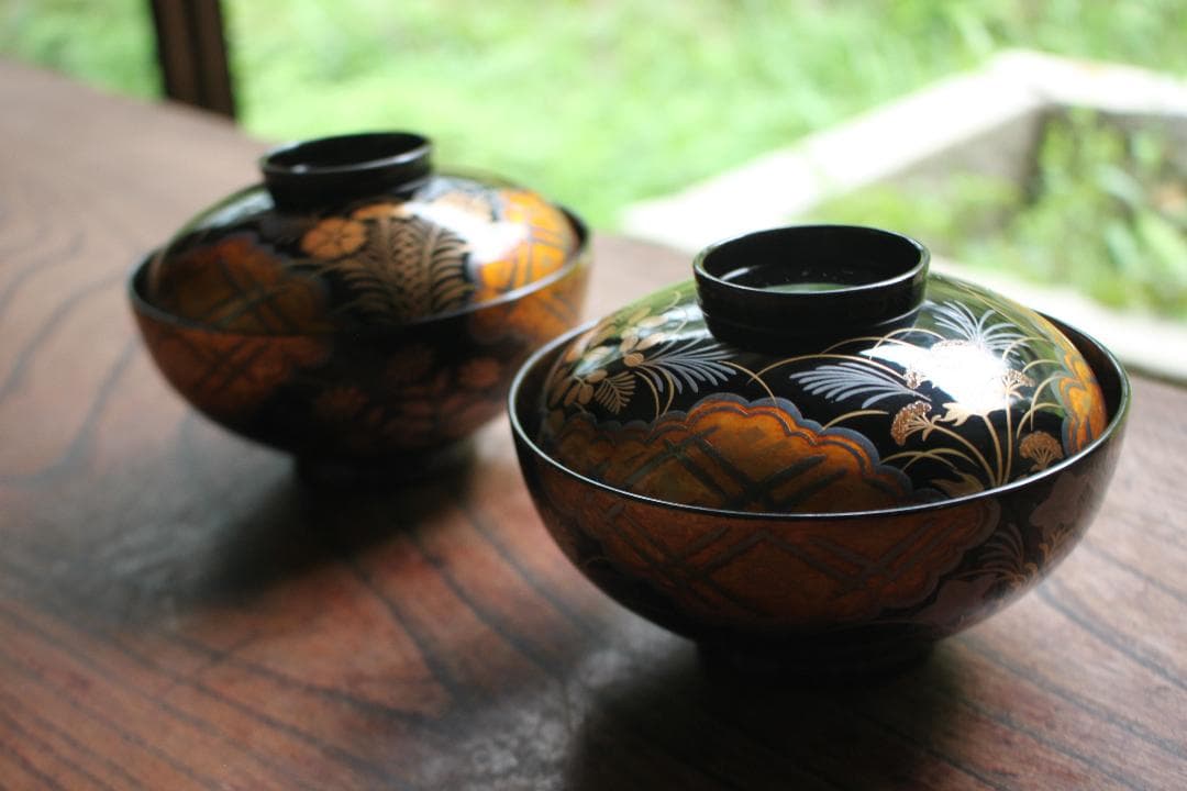 小売 tayaさま専用！逸品！秋の七草意匠に金銀蒔絵がとても美しい椀3点