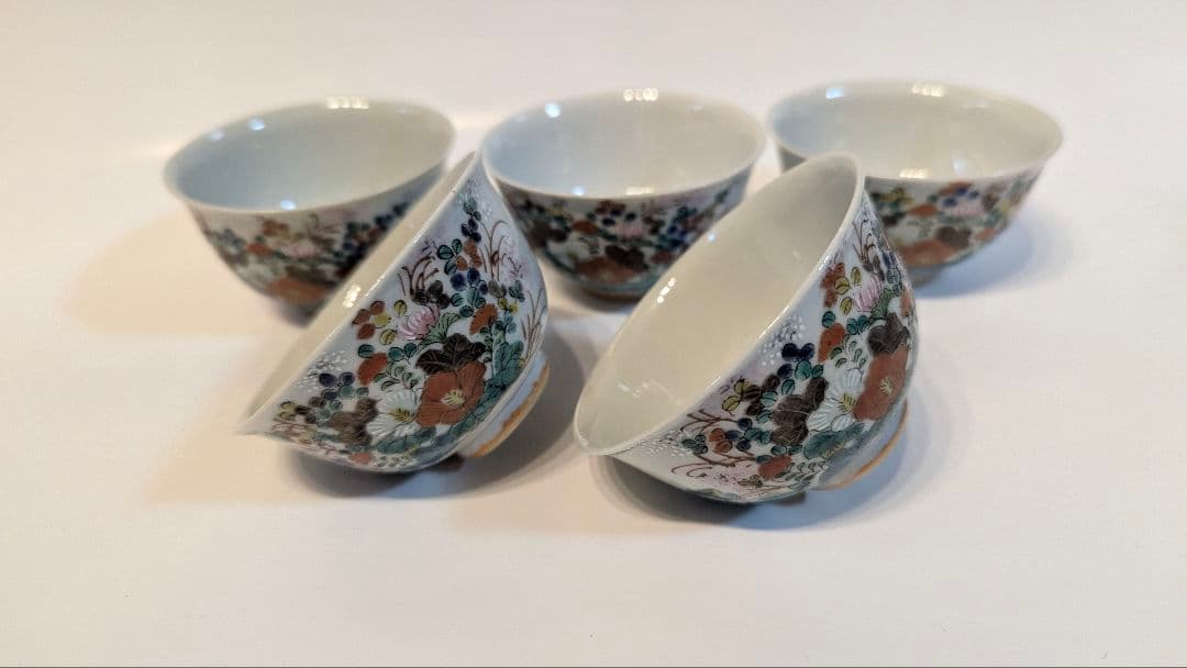 九谷焼 煎茶碗 茶道具 骨董 5客 茶碗 煎茶 古九谷 - メルカリ