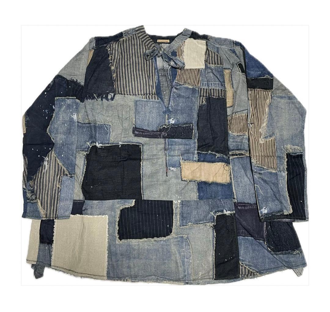 KAPITAL BORO 転写 パッチワーク プルオーバーシャツ - メルカリ