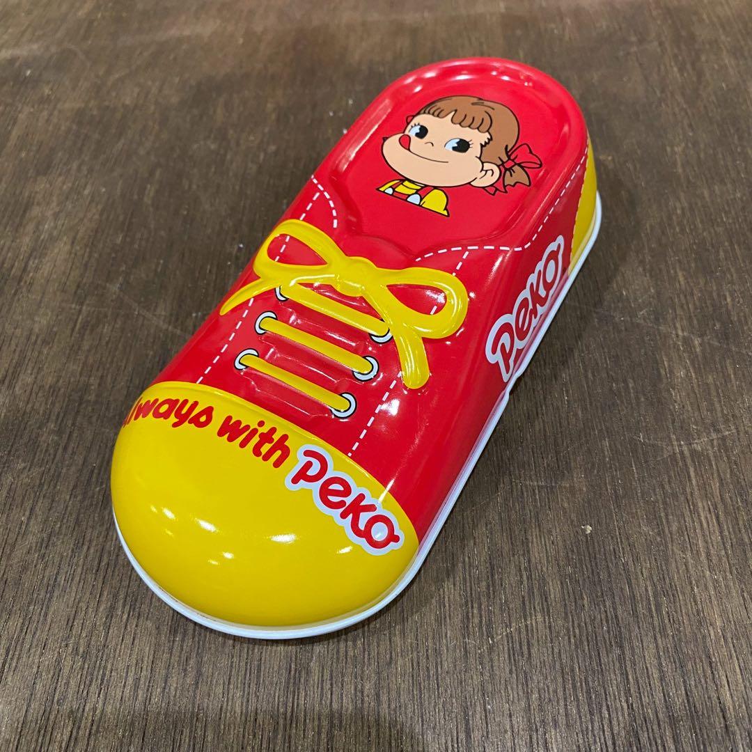 ペコちゃん 缶バッグ 不二家 ブリキ缶 お菓子缶 靴型缶 インテリア