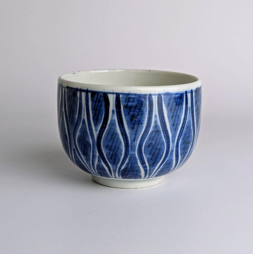 古伊万里 染付よろけ文ころ茶碗 19世紀 ころ茶碗 そば猪口 ぐい呑 湯呑