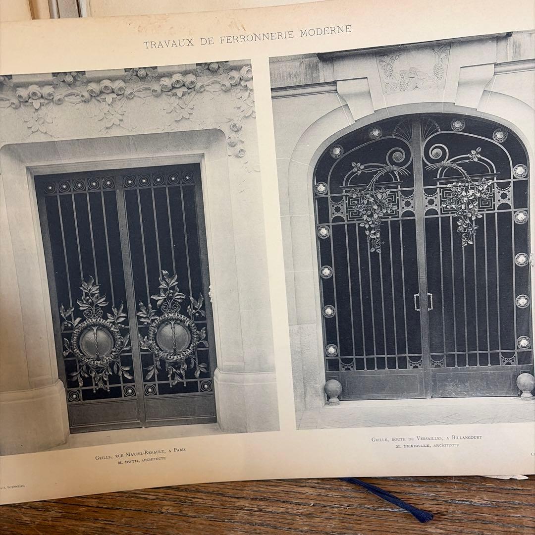フランスアンティーク 鉄 扉 デザイン 建築 設計 カタログ 古書 希少
