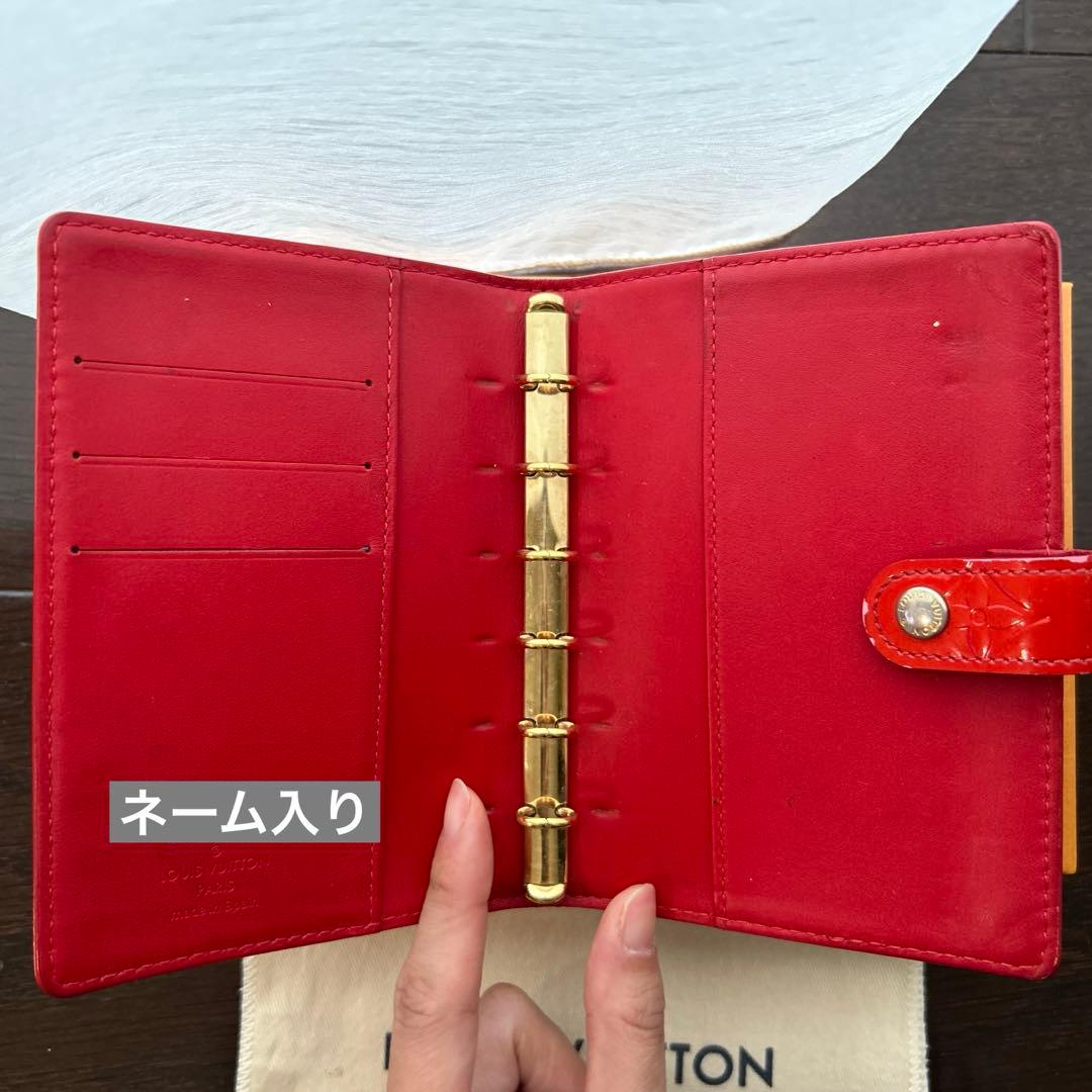 Louis Vuitton エナメル ヴェルニ 手帳カバー レッド ルイ・ヴィトン