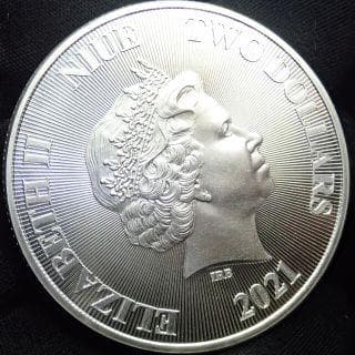 2021年 ニュージーランド 銀貨 エリザベス2世 ニウエ カプセル入り 1oz